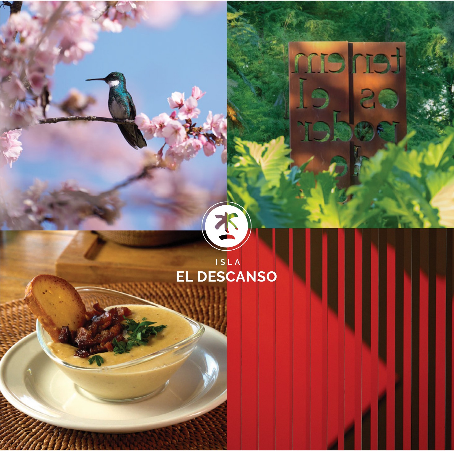 Naturaleza, arte y gastronomía con el logo original de Isla El Descanso